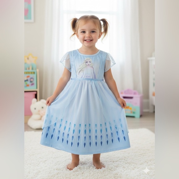 Disney Frozen Light Blue Nightgown - Picture 1 of 10